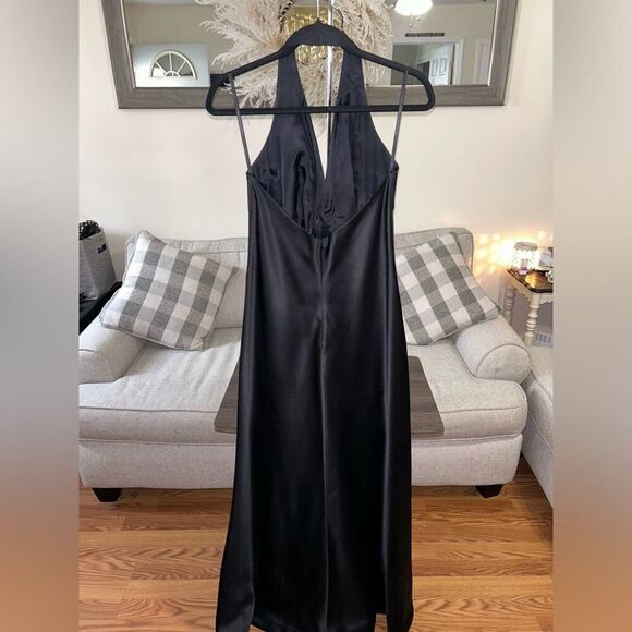 Laundry by Shelli Segal Black Sleek Halter Gown Size 8 90s Y2K Retro Classic - Picture 6 of 14